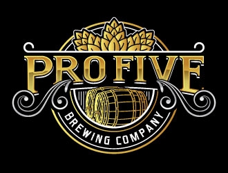 Pro Five Brewing Company logo design by Godvibes
