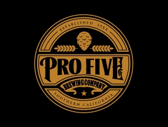 Pro Five Brewing Company logo design by ElonStark