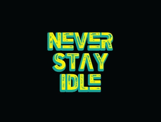 NEVER STAY idle logo design by defeale