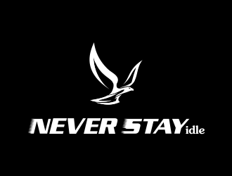 NEVER STAY idle logo design by done
