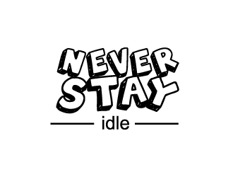 NEVER STAY idle logo design by spiritz