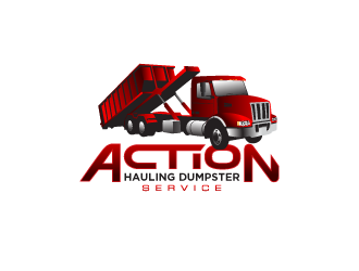 ACTION HAULING DUMPSTER SERVICE logo design by yurie