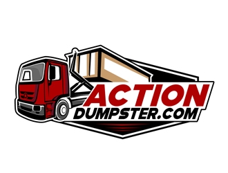 ACTION HAULING DUMPSTER SERVICE logo design by DreamLogoDesign