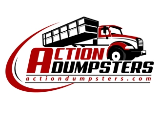 ACTION HAULING DUMPSTER SERVICE logo design by DreamLogoDesign