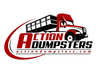 ACTION HAULING DUMPSTER SERVICE logo design by DreamLogoDesign