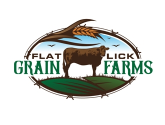 Flat Lick Grain Farms, LLC logo design by DreamLogoDesign