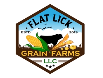 Flat Lick Grain Farms, LLC logo design by DreamLogoDesign