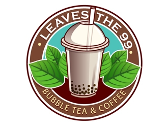 Leaves the 99 bubble tea & coffee logo design by DreamLogoDesign