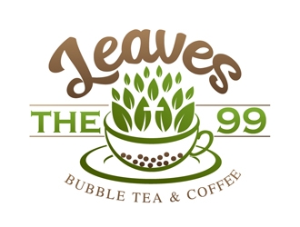Leaves the 99 bubble tea & coffee logo design by DreamLogoDesign