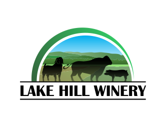 Lake Hill Winery logo design by AisRafa