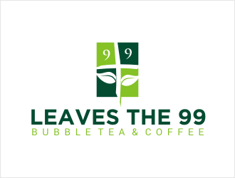 Leaves the 99 bubble tea &amp; coffee logo design by bunda_shaquilla