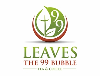 Leaves the 99 bubble tea &amp; coffee logo design by gitzart