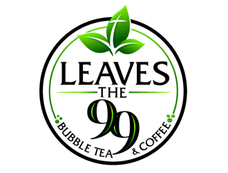 Leaves the 99 bubble tea &amp; coffee logo design by megalogos
