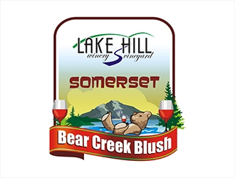 Lake Hill Winery logo design by gitzart