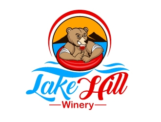 Lake Hill Winery logo design by Boomstudioz