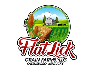 Flat Lick Grain Farms, LLC logo design by DreamLogoDesign