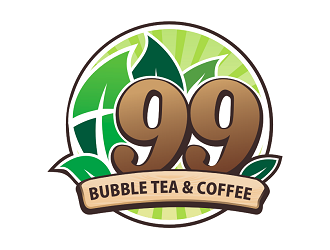 Leaves the 99 bubble tea & coffee logo design by coco