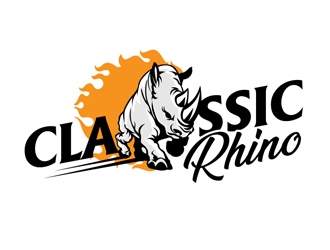 Classic Rhino logo design by DreamLogoDesign