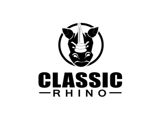 Classic Rhino logo design by bougalla005