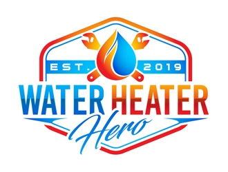 Water Heater Hero logo design by DreamLogoDesign