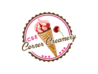 C & E Corner Creamery logo design by fawadyk