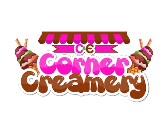 C & E Corner Creamery logo design by ZQDesigns