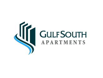 Gulf South Apartments logo design by Silverrack