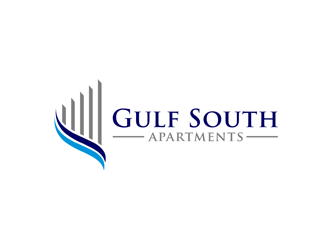 Gulf South Apartments logo design by bomie