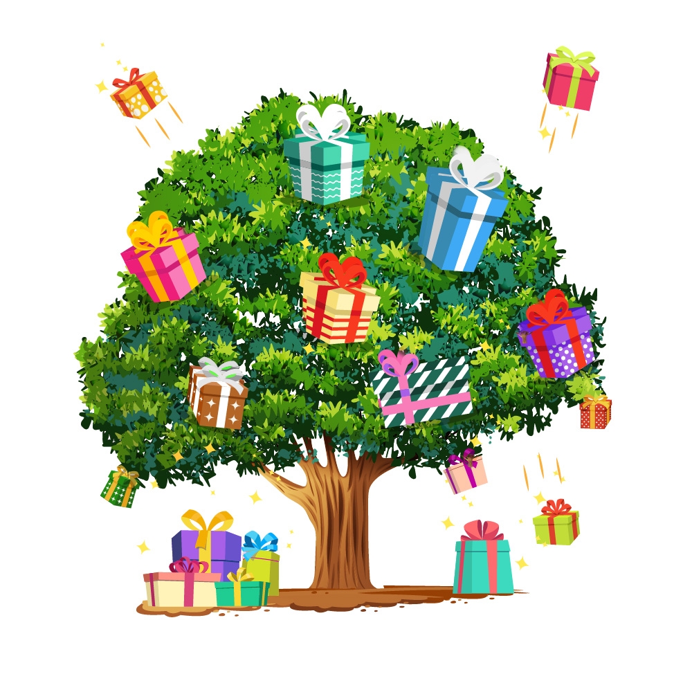 Tree with Gifts  logo design by AnuragYadav
