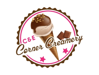 C & E Corner Creamery logo design by fawadyk