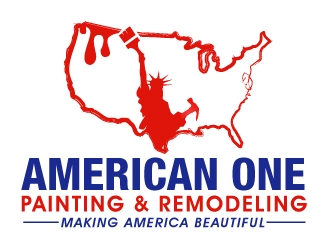 American One Painting & Remodeling  logo design by PMG