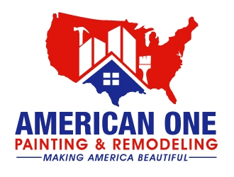 American One Painting & Remodeling  logo design by PMG
