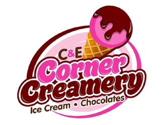 C & E Corner Creamery logo design by ingepro