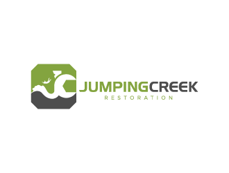 Jumping Creek Restoration logo design by hwkomp