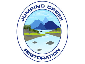 Jumping Creek Restoration logo design by Greenlight