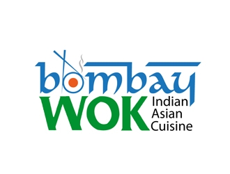 Bombay Wok Indian-Asian Cuisine logo design by DreamLogoDesign