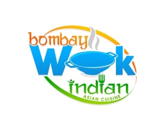 Bombay Wok Indian-Asian Cuisine logo design by DreamLogoDesign