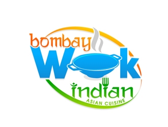 Bombay Wok Indian-Asian Cuisine logo design by DreamLogoDesign