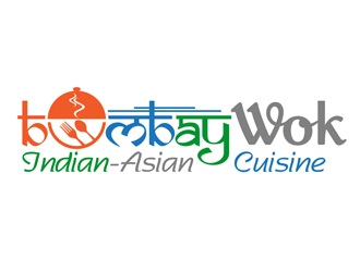Bombay Wok Indian-Asian Cuisine logo design by DreamLogoDesign