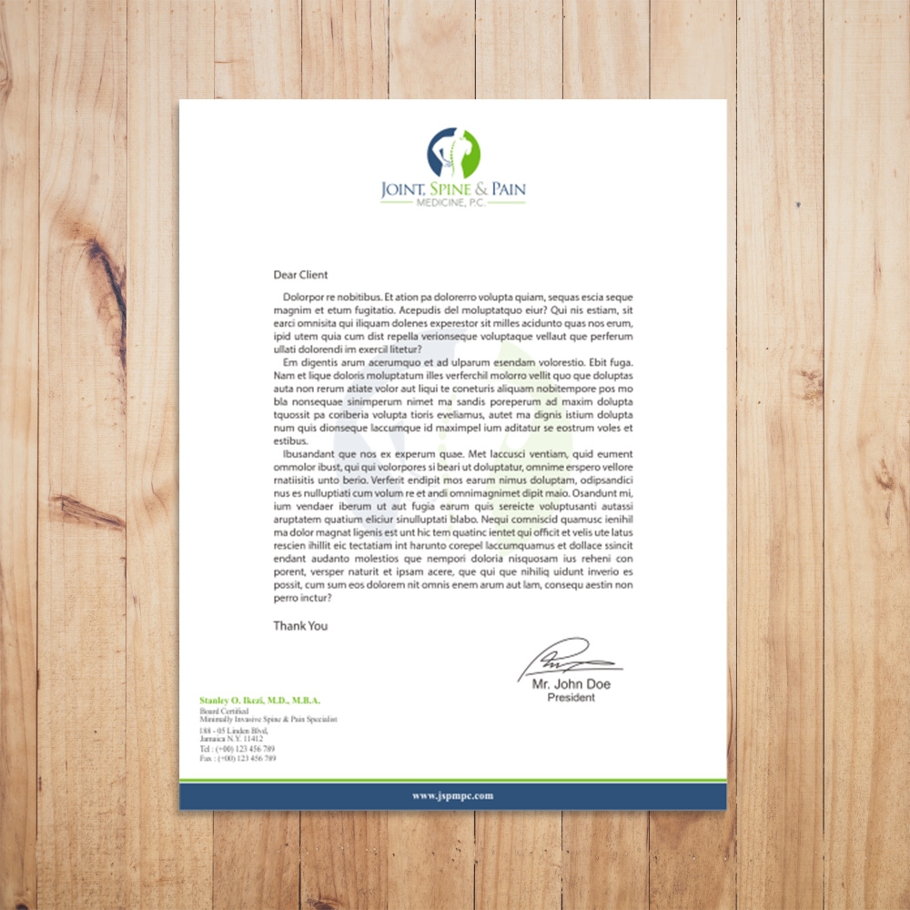 Joint, Spine & Pain Medicine, P.C. logo design by Kindo