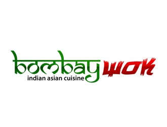Bombay Wok Indian-Asian Cuisine logo design by DreamLogoDesign