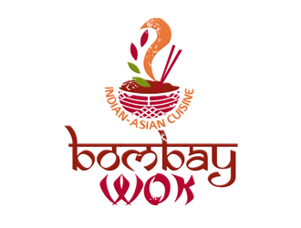Bombay Wok Indian-Asian Cuisine logo design by megalogos