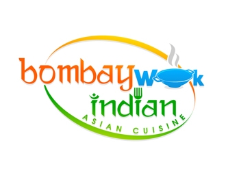 Bombay Wok Indian-Asian Cuisine logo design by DreamLogoDesign