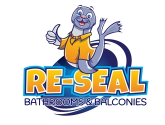 RE-SEAL BATHROOMS & BALCONIES logo design by DreamLogoDesign