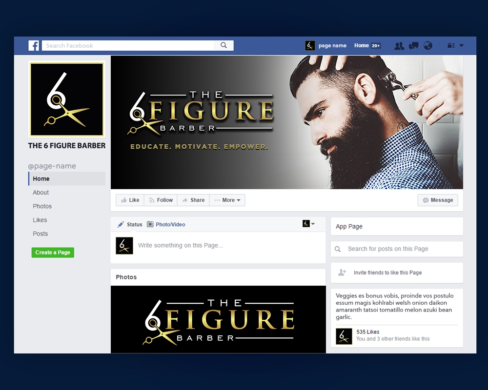 The 6 Figure Barber logo design by MastersDesigns