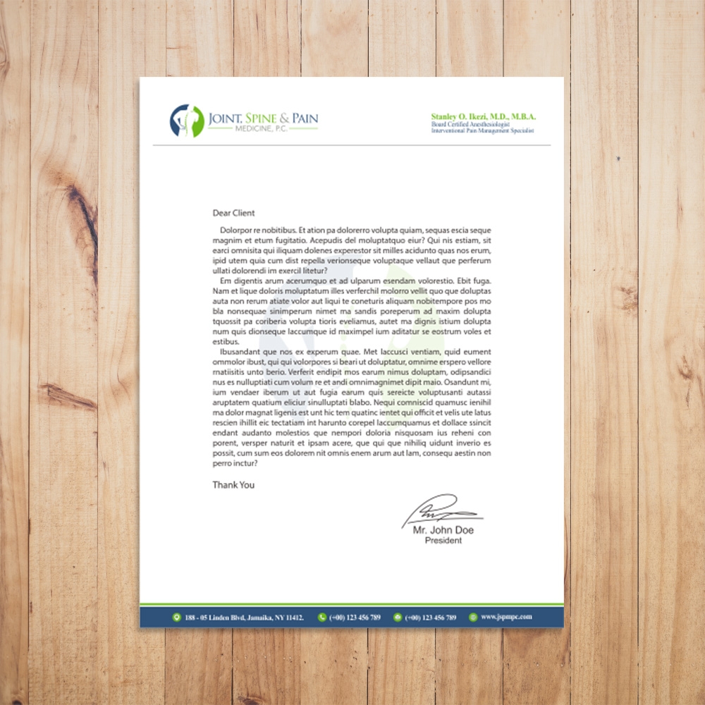 Joint, Spine & Pain Medicine, P.C. logo design by Kindo