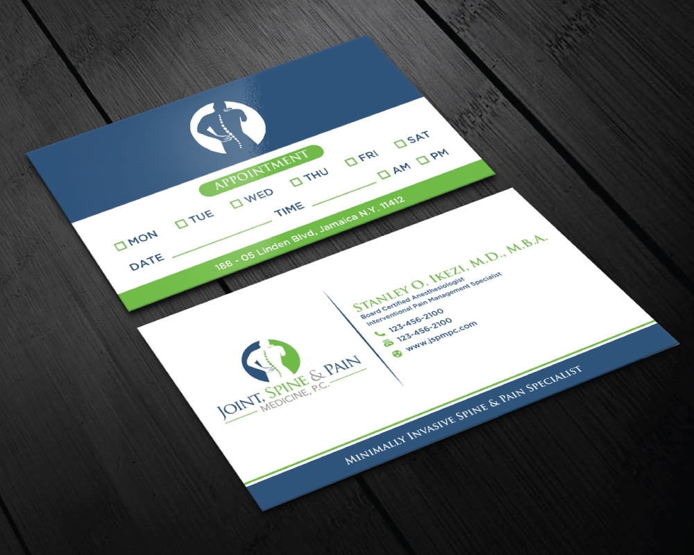Joint, Spine & Pain Medicine, P.C. logo design by Boomstudioz