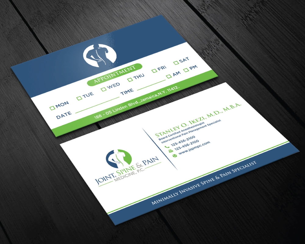 Joint, Spine & Pain Medicine, P.C. logo design by Boomstudioz