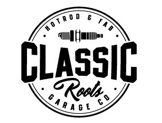 Classic Roots Garage Co. - Hotrod & Fab logo design by Ultimatum
