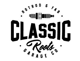Classic Roots Garage Co. - Hotrod & Fab logo design by Ultimatum